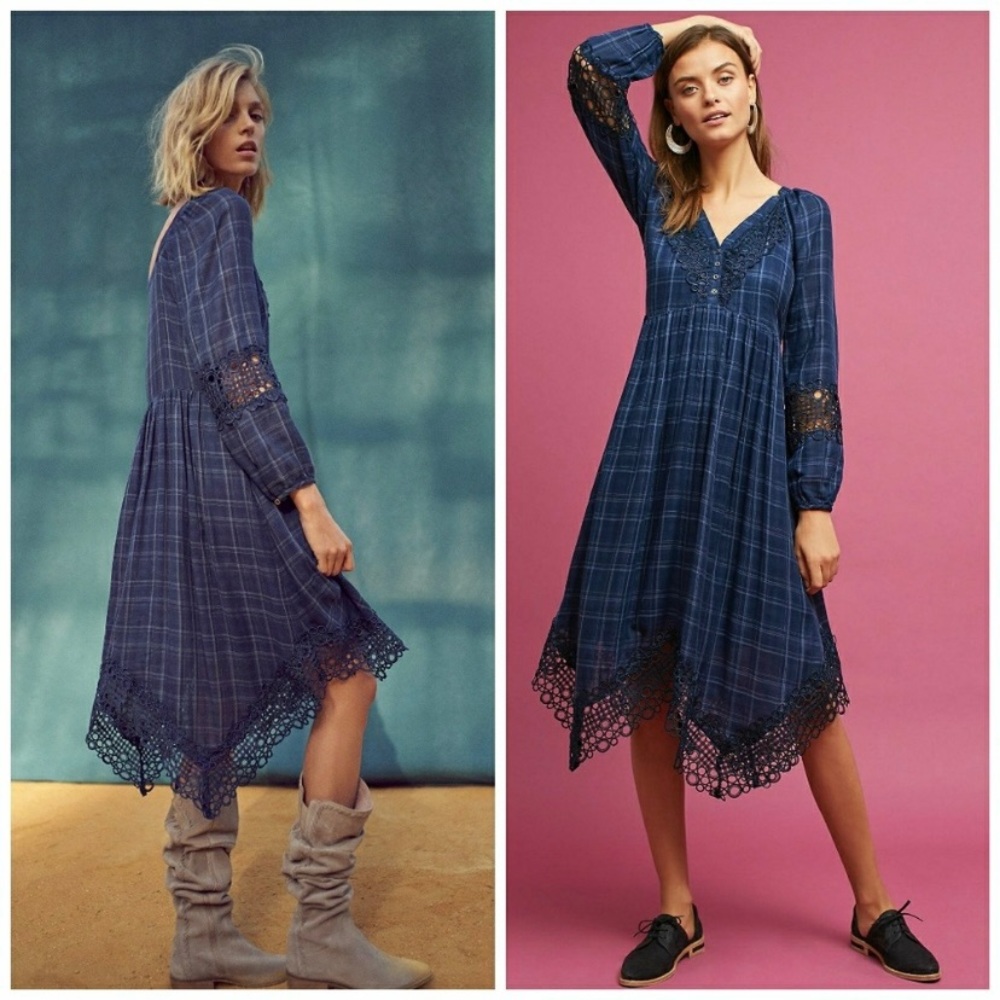Anthropologie Akemi + Kin Plaid Kerchief Dress